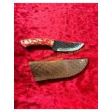 Damascus Hunting Knife with Sheath