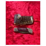 Damascus Pocket Knife with Sheath