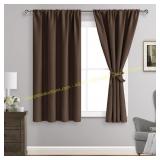JIUZHEN Blackout Curtains 38x45in Brown