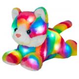 Glow Guards 13" Light Up Rainbow Cat Plush Toy