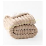Jacquard Striped Fleece Throw Blanket 50x60