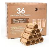 L Likd 36 Pcs Coin Wrappers Halves Brown