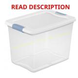 Sterilite 25 qt Clear/White Latch Storage Box