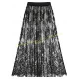 Tulle Mini Skirt Elastic Waist Black XL