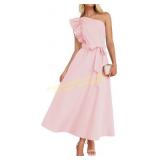 ZESICA Women s Summer One-Shoulder Dress, Maxi