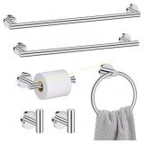 Chrome Bath Hardware Set, 6 Pcs, Towel Bar