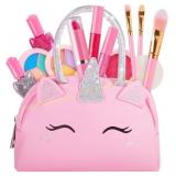 Kids Real Makeup Kit with Pink Unicorn Purse