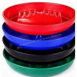 4 Round Plastic Ashtrays - Colors Vary