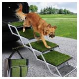 DGSL Car Dog Ramp, 4 Steps, Non-Slip, Green