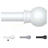 Thestoa Curtain Rods 30-62", 5/8" White Rod