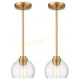 Brass Pendant Lights Kitchen Island 2 Pack