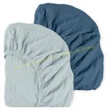 Muslin Mini Crib Sheets 2 Pack (Bright Colors)