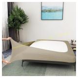 Box Spring Cover Queen - Jersey Knit Taupe