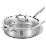 LOLYKITCH 5-Qt Tri-Ply Saut  Pan with Lid
