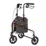 Rhythm Rally Lite Aluminum 3-Wheel Walker Red