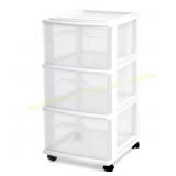 HOMZ 3-Tier Clear Plastic Rolling Storage Cart