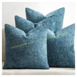 MIULEE 4-Pack 18x18 Smoke Blue Pillow Covers
