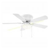Hugger 44 in. LED Matte White Ceiling Fan