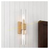 Vintage Brass Wall Sconce with Glass Shade