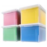 IRIS 35 Qt File Box, Plastic Organizer, 4 Pack