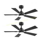 42-in Indoor Black Ceiling Fan, Light, 2-Pack