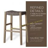 Maven Lane Emerson Bar Stool, Weathered Grey