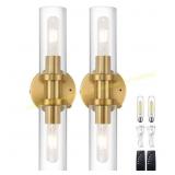 Gold 2-Light Rechargeable Wall Sconce, 16.5"