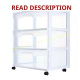 Home 3-Drawer Cart, Clear Storage on Casters