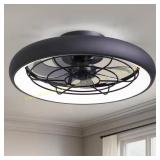 20-in LED Black Ceiling Fan with Light