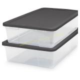 HOMZ 2-Pack Snaplock Small Clear Storage Bins