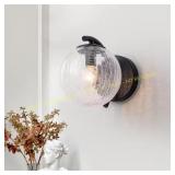 MENCOLULU 5.91 in. 1-Light Matte Blk Sconce