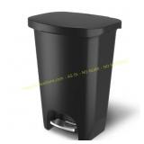 Glad Kitchen Trash Can with Lid, 13 Gal, Black