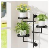 Rotating Window Plant Shelf 3-Tier Stand Black