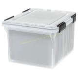IRIS WeatherPro File Box, Clear 30L, Lid 3ct