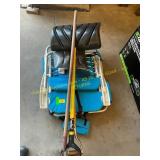 Shovels, lawn chairs