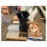 Plastic totes, trash can, organizer