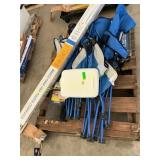 Chairs, fan, metal trim