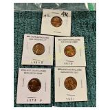 5ct BU + AU Pennies