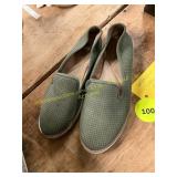 Womens 11 Olive Green Slip Ons