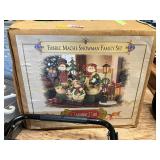 Fabric Mache Snowman Family Set