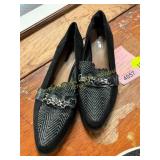 Tahari 9.5 Herringbone Suede Loafers