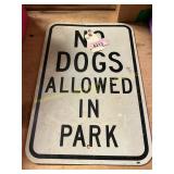 No Dogs Allowed In Park Sign