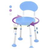 Swivel Shower Chair with Backrest (Blue)
