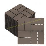 27 PCS 12x12 Deck Tiles - Outdoor, Chocolate
