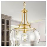 KARTOOSH Industrial Round Chandelier, Gold