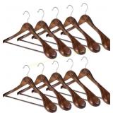 Wooden Suit Hangers 10-Pack, Walnut