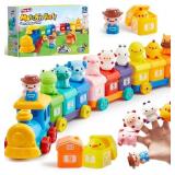 Farm Train & 9 Animals Montessori Toy