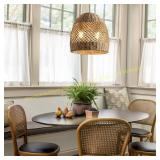 ZSLONGYING 2-Light 13  Rattan Pendant Light, Seagr