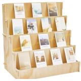 Barydat Wooden Card Display Stand, 4-Tier