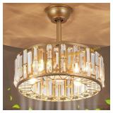 GDLT 18.2" Crystal Caged Ceiling Fan with Light